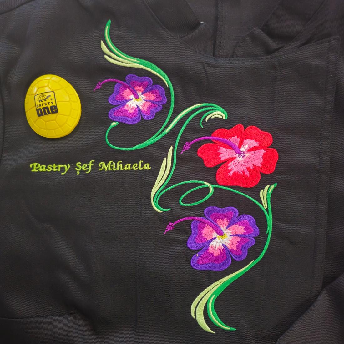 Chaqueta chef para mujeres Flowers - Ropa de protección