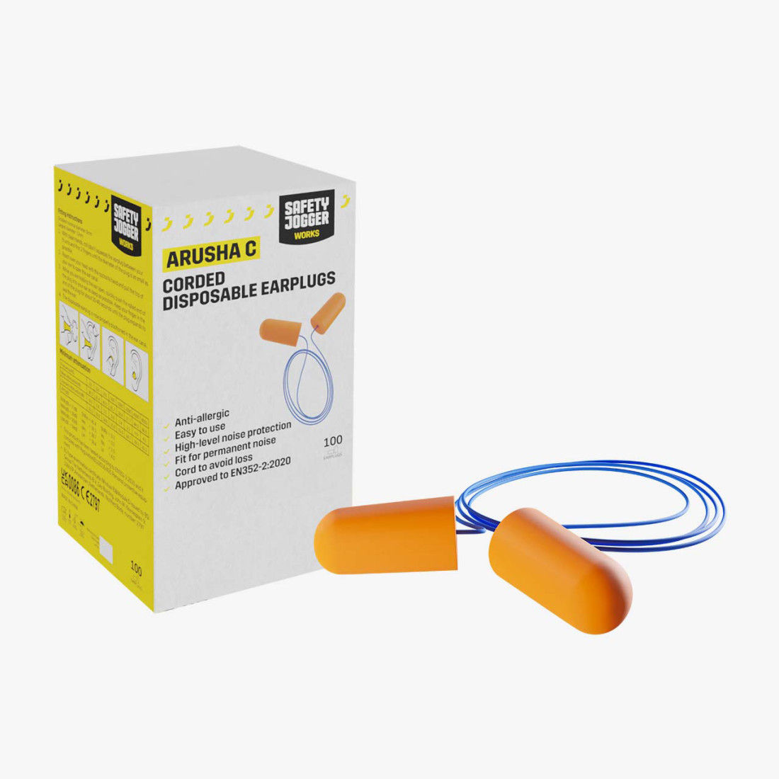 ARUSHA C Polyurethane Foam Corded Plugs, Personal protection - SafetyOne