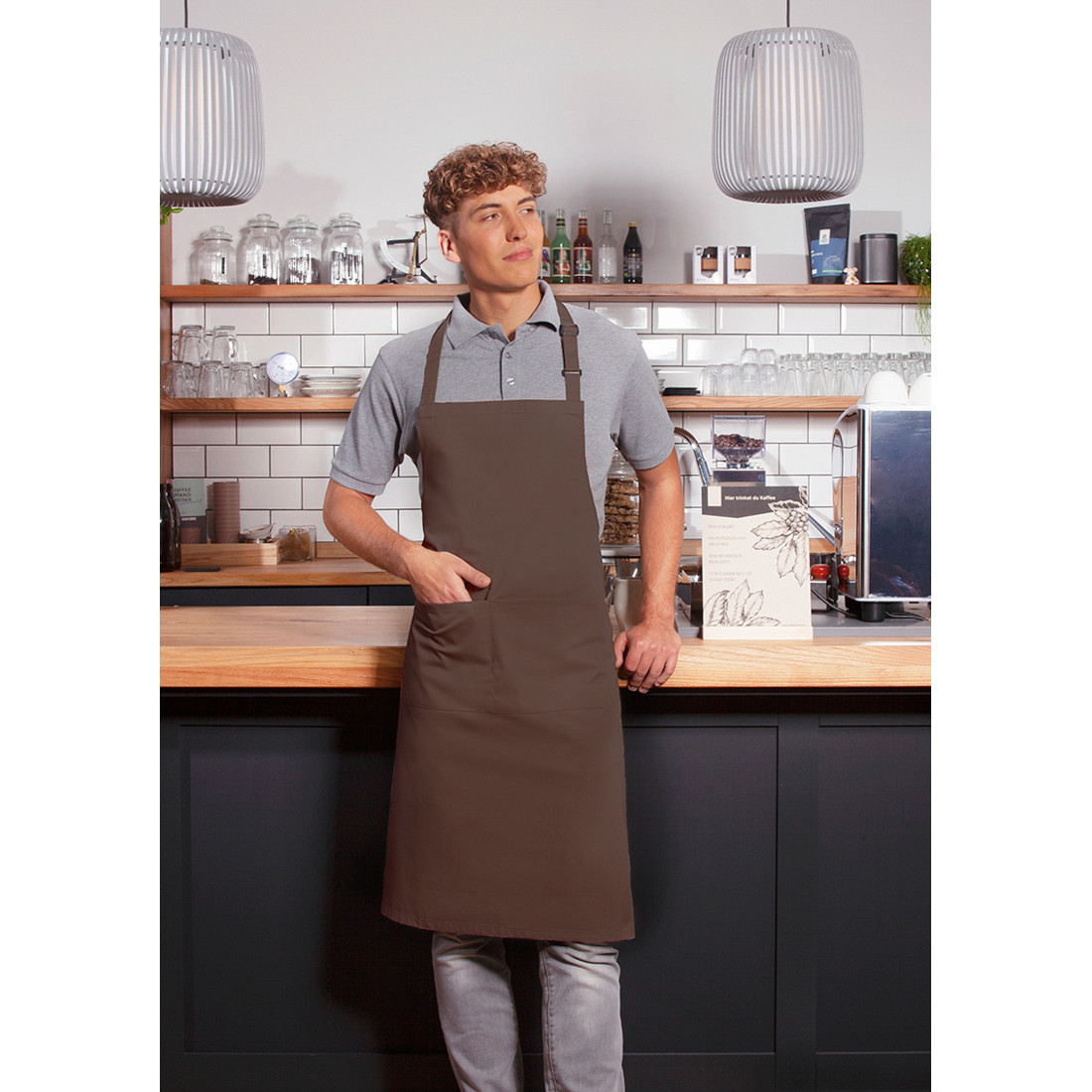 Tablier à bavette Basic avec boucle et poche - Les vêtements de protection Tablier à bavette Basic avec boucle et poche - Les vêtements de protection