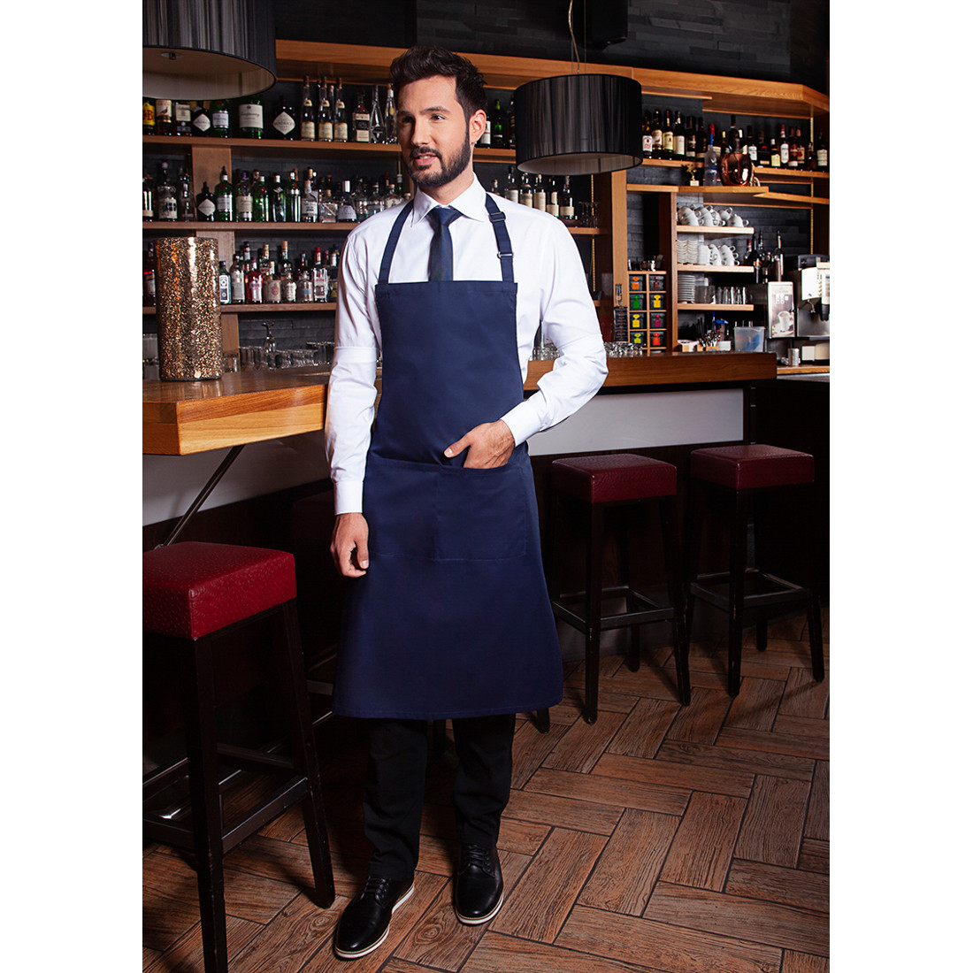 Tablier à bavette Basic avec boucle et poche - Les vêtements de protection Tablier à bavette Basic avec boucle et poche - Les vêtements de protection