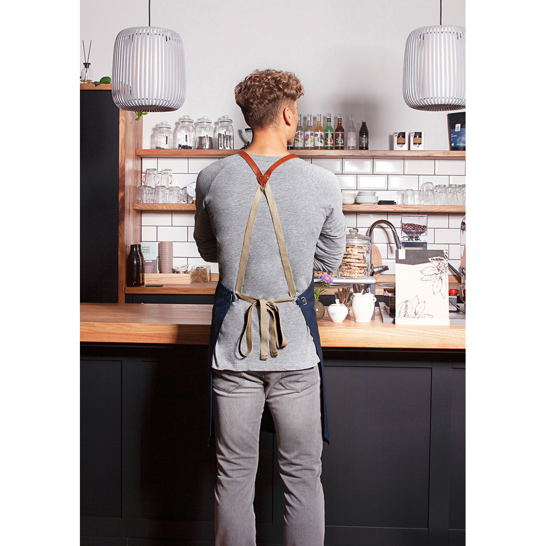 Bib Apron Green-Generation , from Sustainable Material , Recycled Polyester - Safetywear