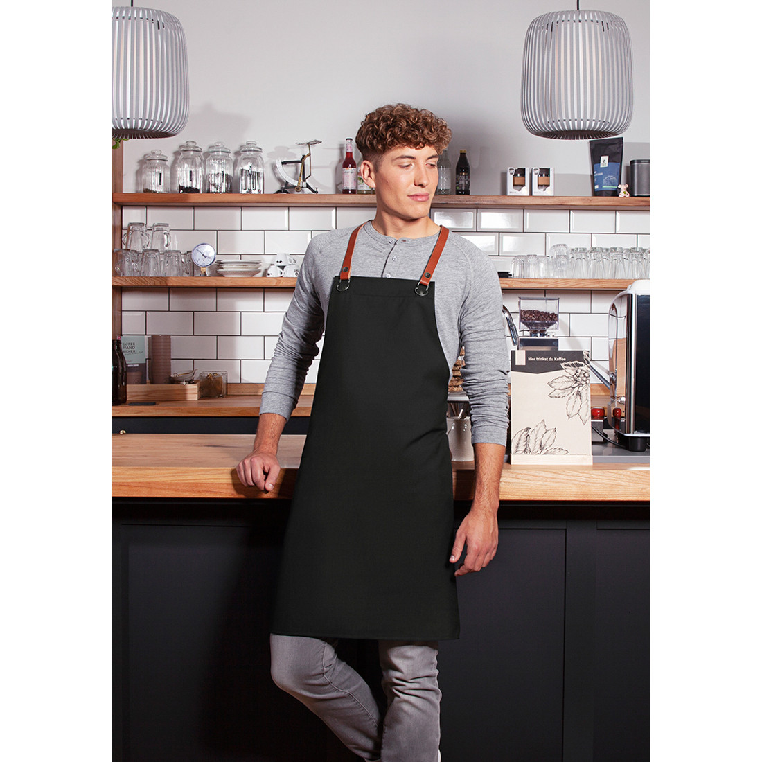 Bib Apron Green-Generation , from Sustainable Material , Recycled Polyester - Safetywear