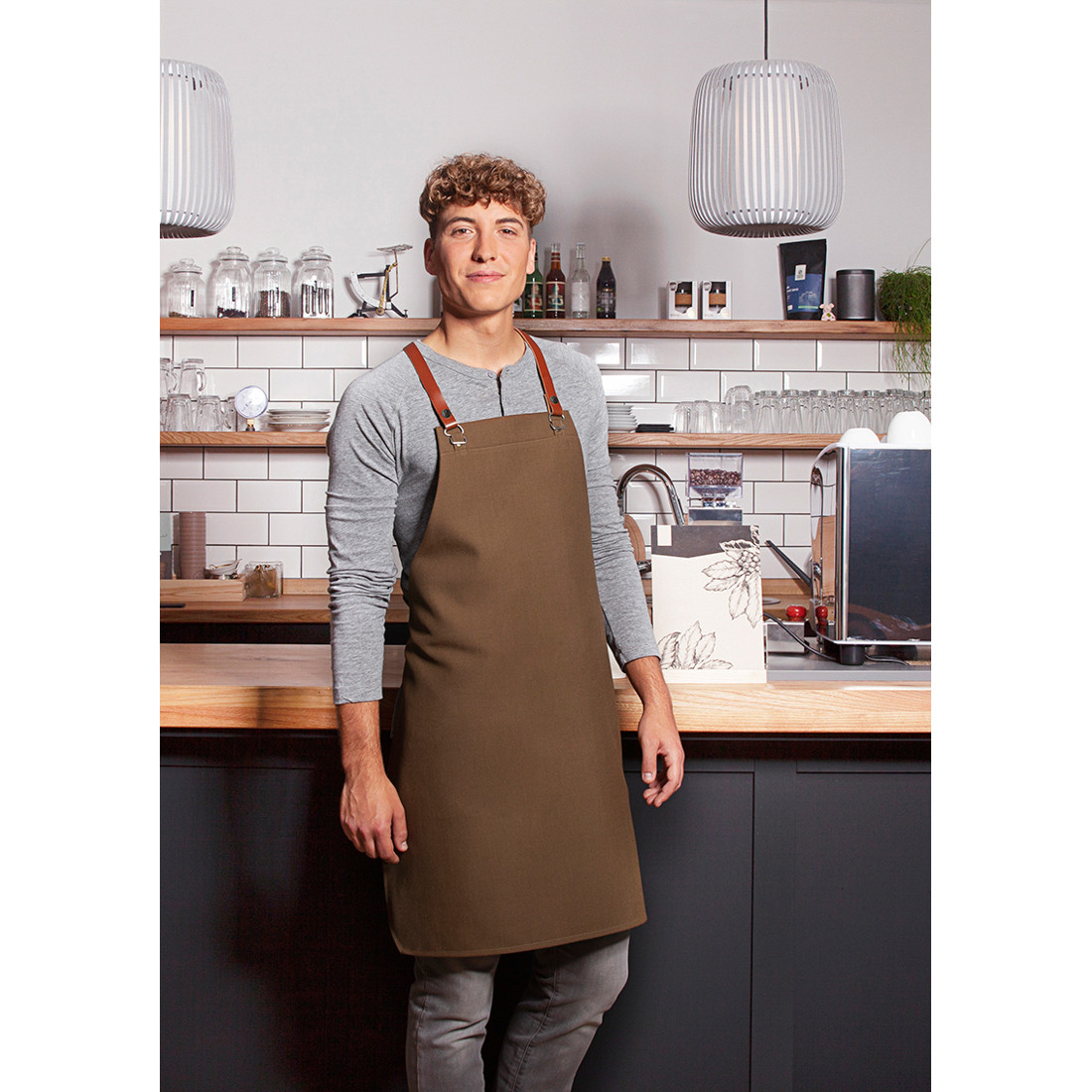 Bib Apron Green-Generation , from Sustainable Material , Recycled Polyester - Safetywear