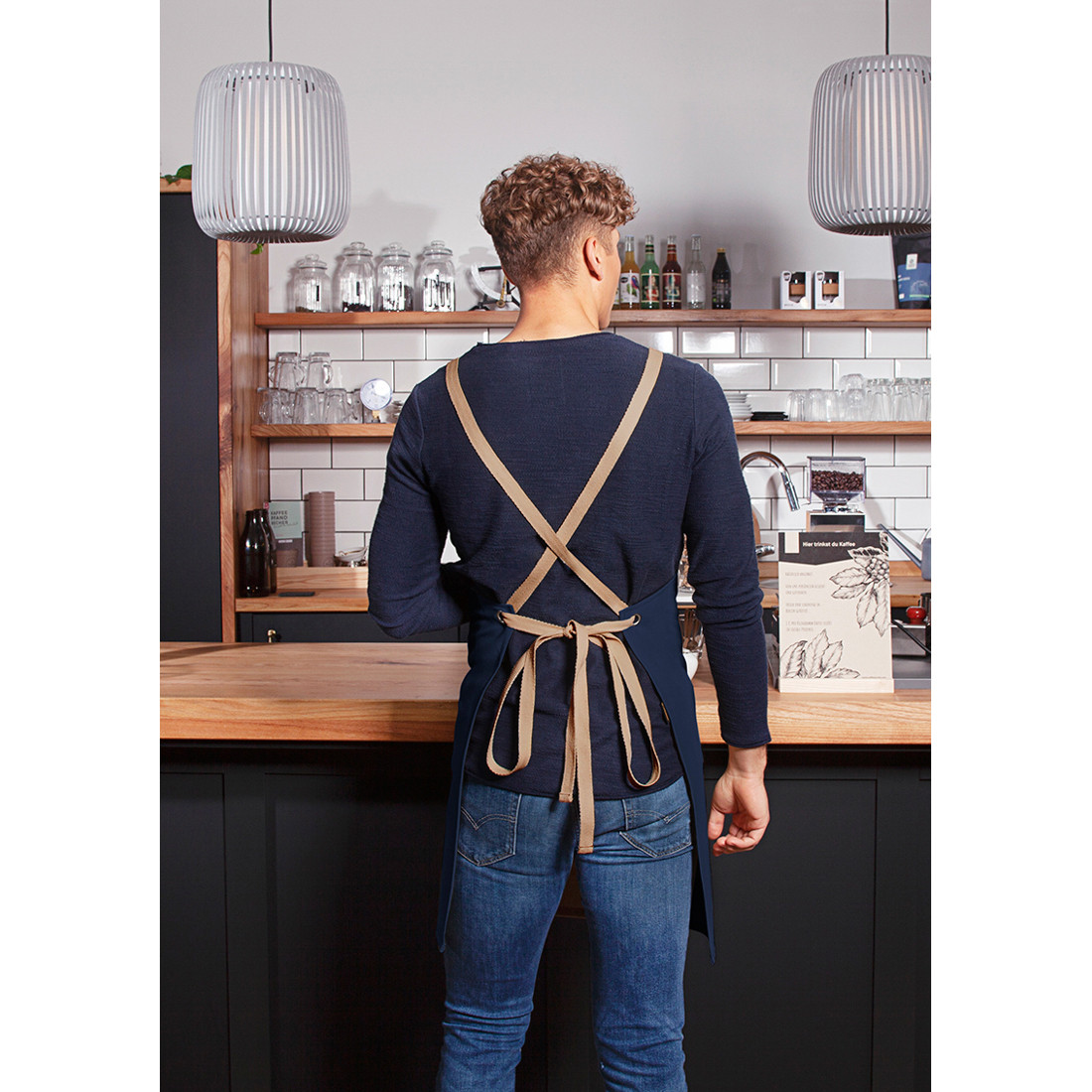 Bib Apron Urban-Nature with Cross Straps and Big Pocket - Safetywear Bib Apron Urban-Nature with Cross Straps and Big Pocket - Safetywear