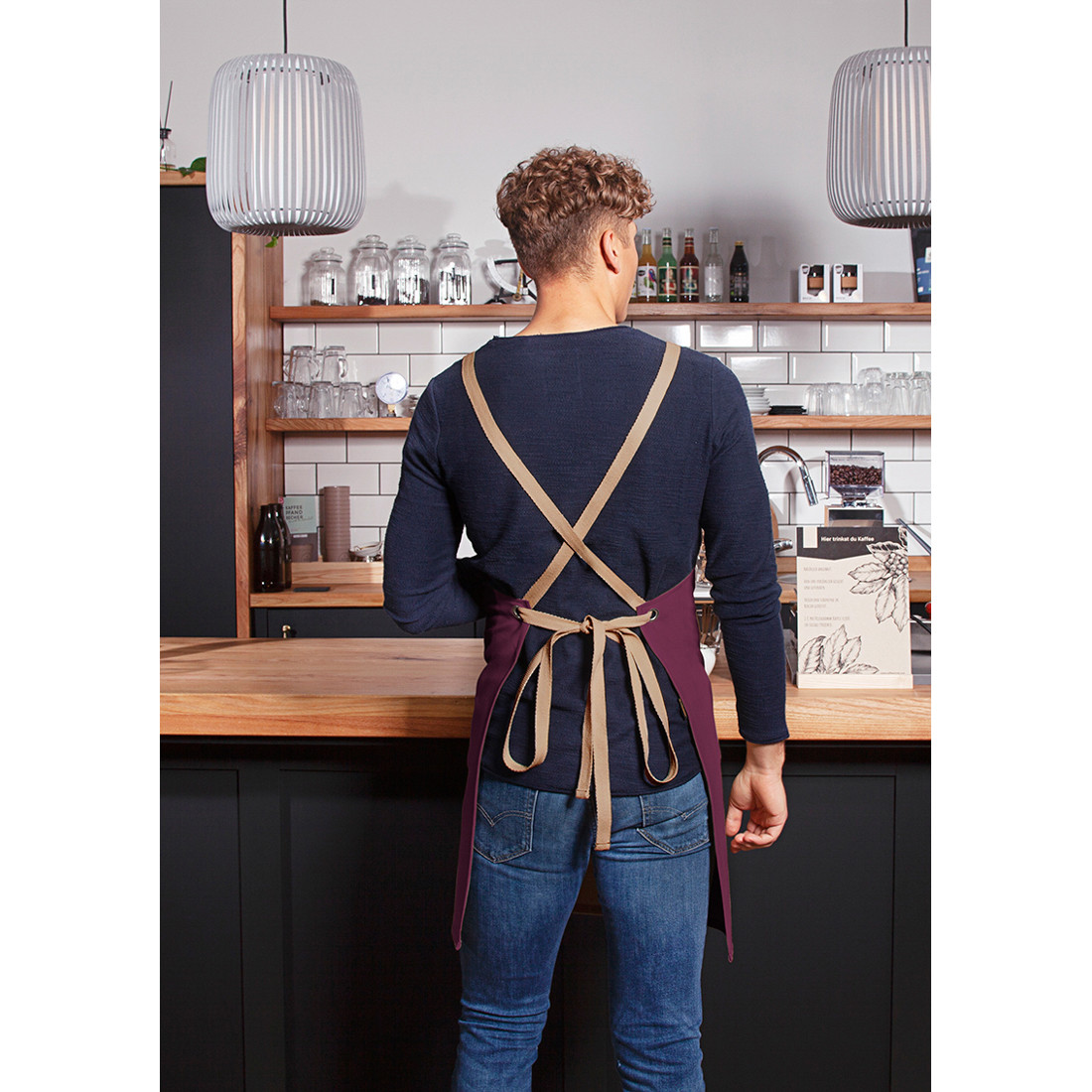 Bib Apron Urban-Nature with Cross Straps and Big Pocket - Safetywear Bib Apron Urban-Nature with Cross Straps and Big Pocket - Safetywear