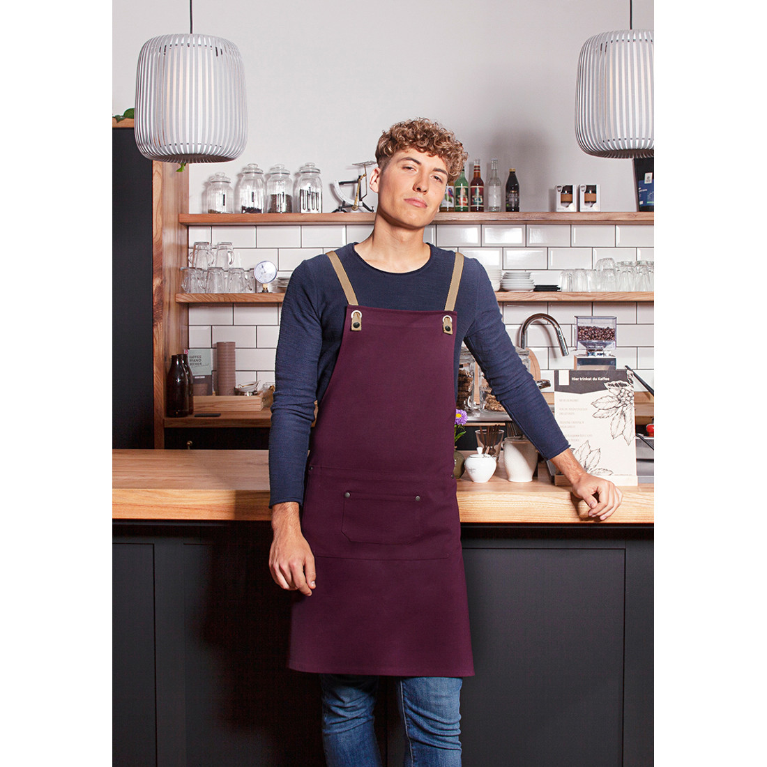 Bib Apron Urban-Nature with Cross Straps and Big Pocket - Safetywear Bib Apron Urban-Nature with Cross Straps and Big Pocket - Safetywear