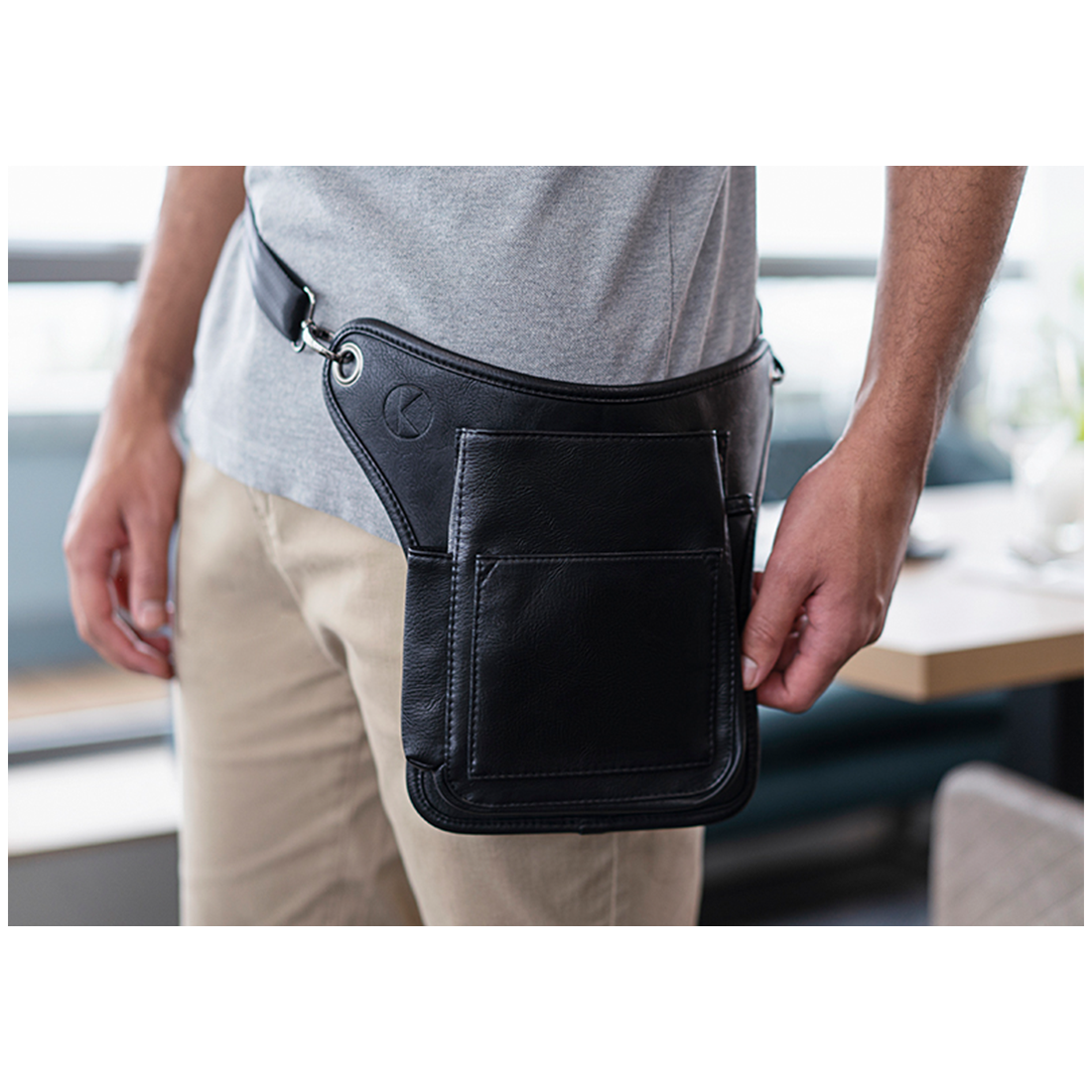 Borseta ospatar de mari dimensiuni, cu ham integrat pentru curea - Imbracaminte de protectie Borseta ospatar de mari dimensiuni, cu ham integrat pentru curea - Imbracaminte de protectie