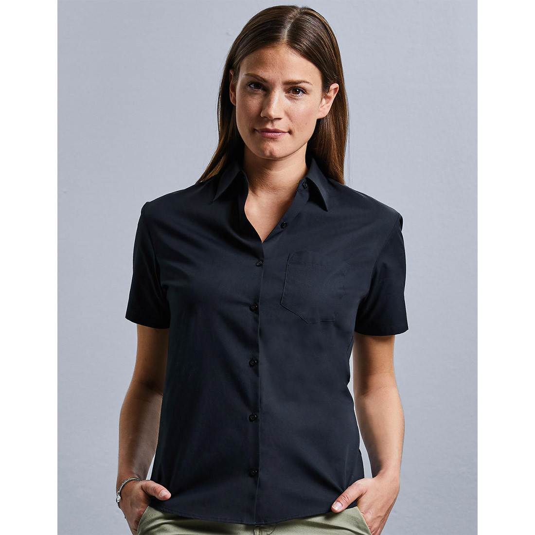 Ladies` Cotton Poplin Shirt - Safetywear