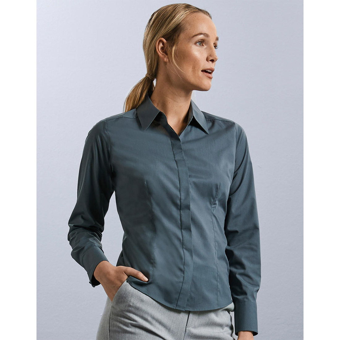 Ladies LS Poplin Shirt - Safetywear