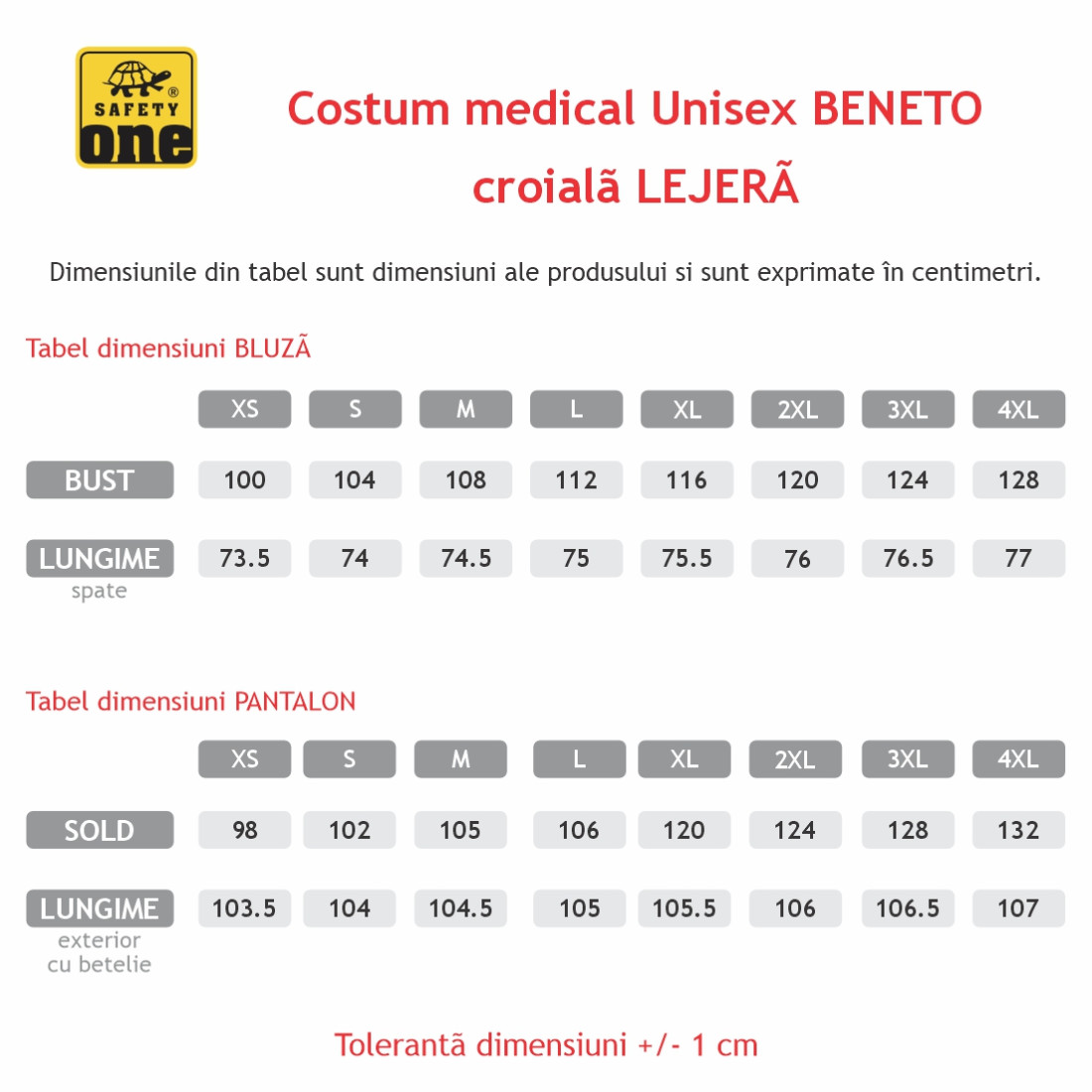 Costum medical unisex 115 gr BENETO - Productie proprie