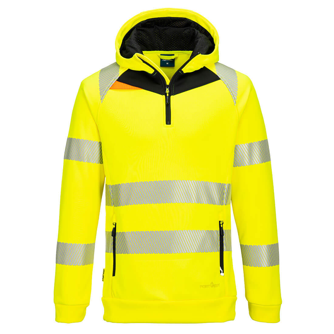 DX4 Felpa con cappuccio Hi-Vis 1/4 Zip - Abbigliamento di protezione