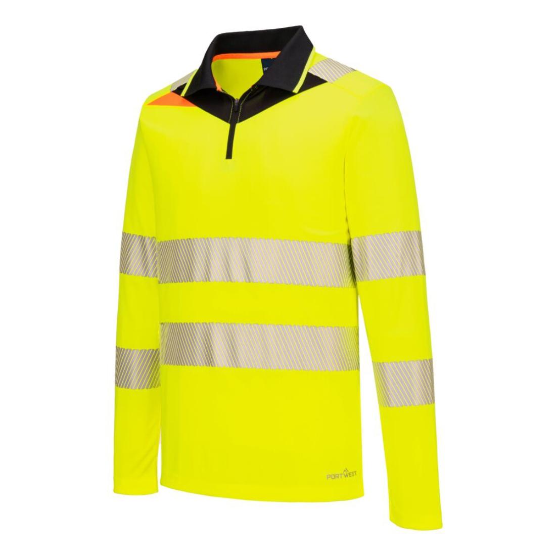 Polo à manches longues zippé DX4 haute visibilité - Les vêtements de protection