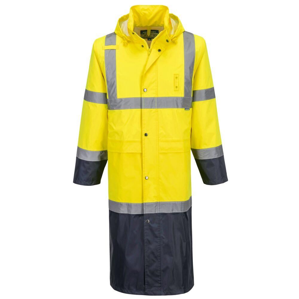 Hi-Vis Contrast Raincoat 122cm - Safetywear