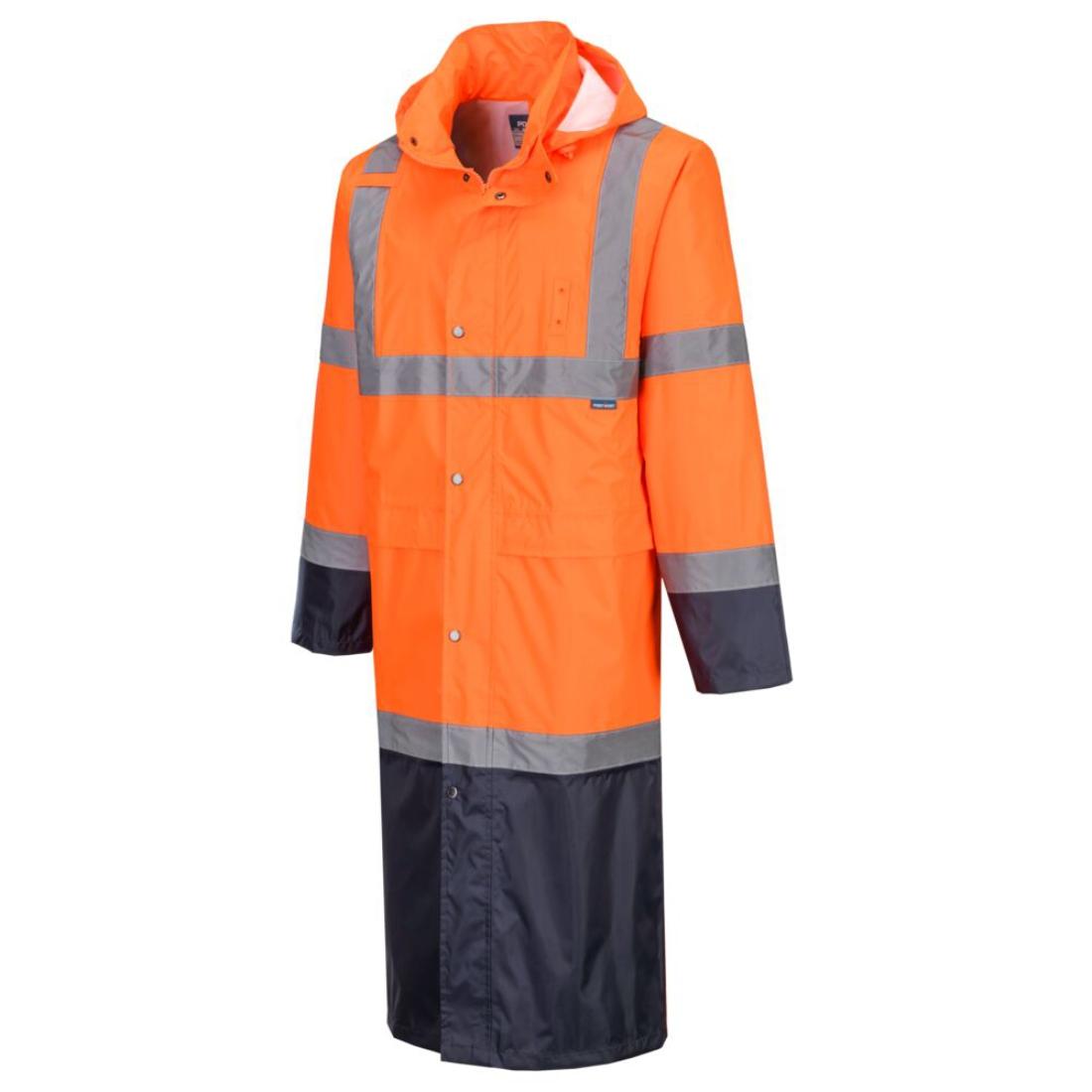 Hi-Vis Contrast Raincoat 122cm - Safetywear