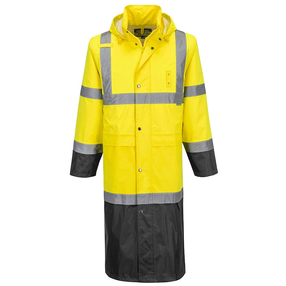 Hi-Vis Contrast Raincoat 122cm - Safetywear