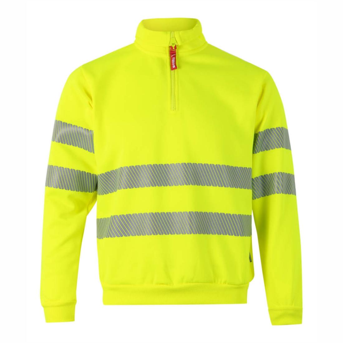Sweat HiVis avec fermeture zippée 1/4 et bandes segmentées - Les vêtements de protection