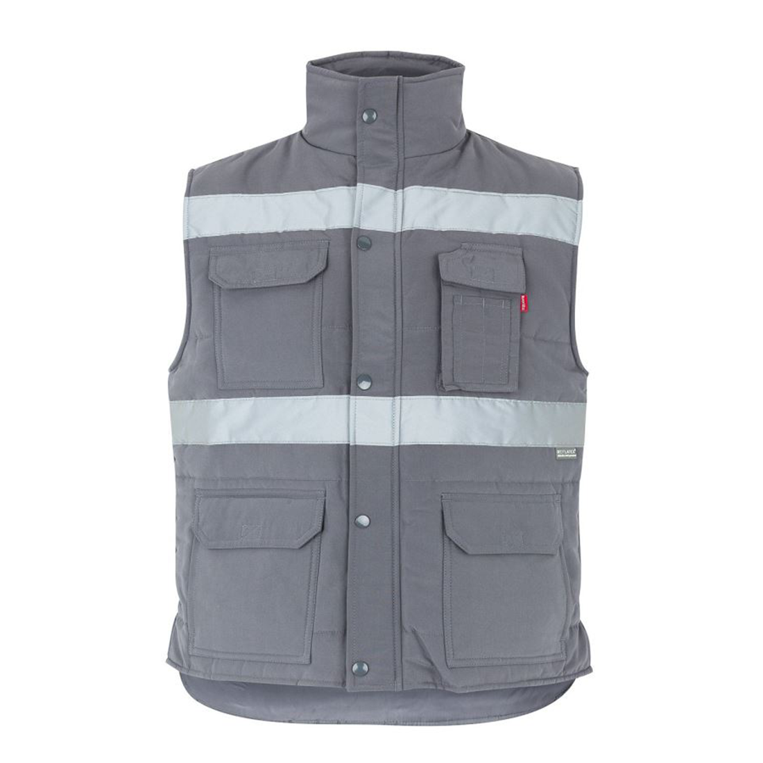 Vestă matlasată cu buzunare multiple și bandă reflectorizantă - Imbracaminte de protectie Vestă matlasată cu buzunare multiple și bandă reflectorizantă - Imbracaminte de protectie