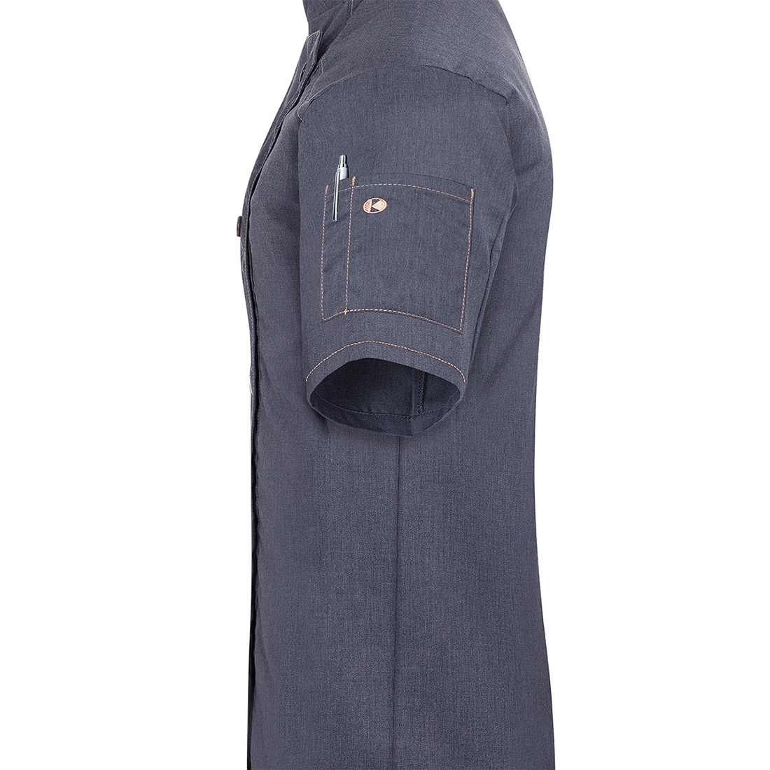 Chaqueta de cocinero con mangas cortas para mujeres Jeans-Style - Ropa de protección