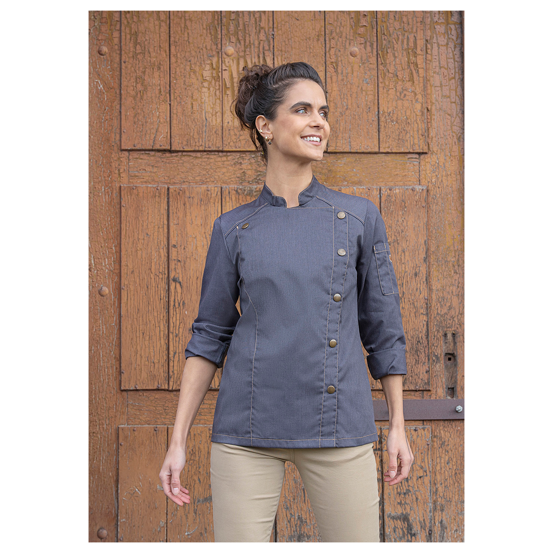 Chaqueta de cocinero para mujeres Jeans-Style - Ropa de protección