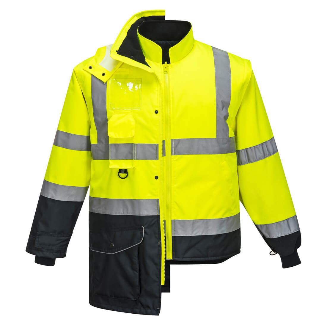 Hi-Vis 7-in-1 Contrast Traffic Jacket - Safetywear
