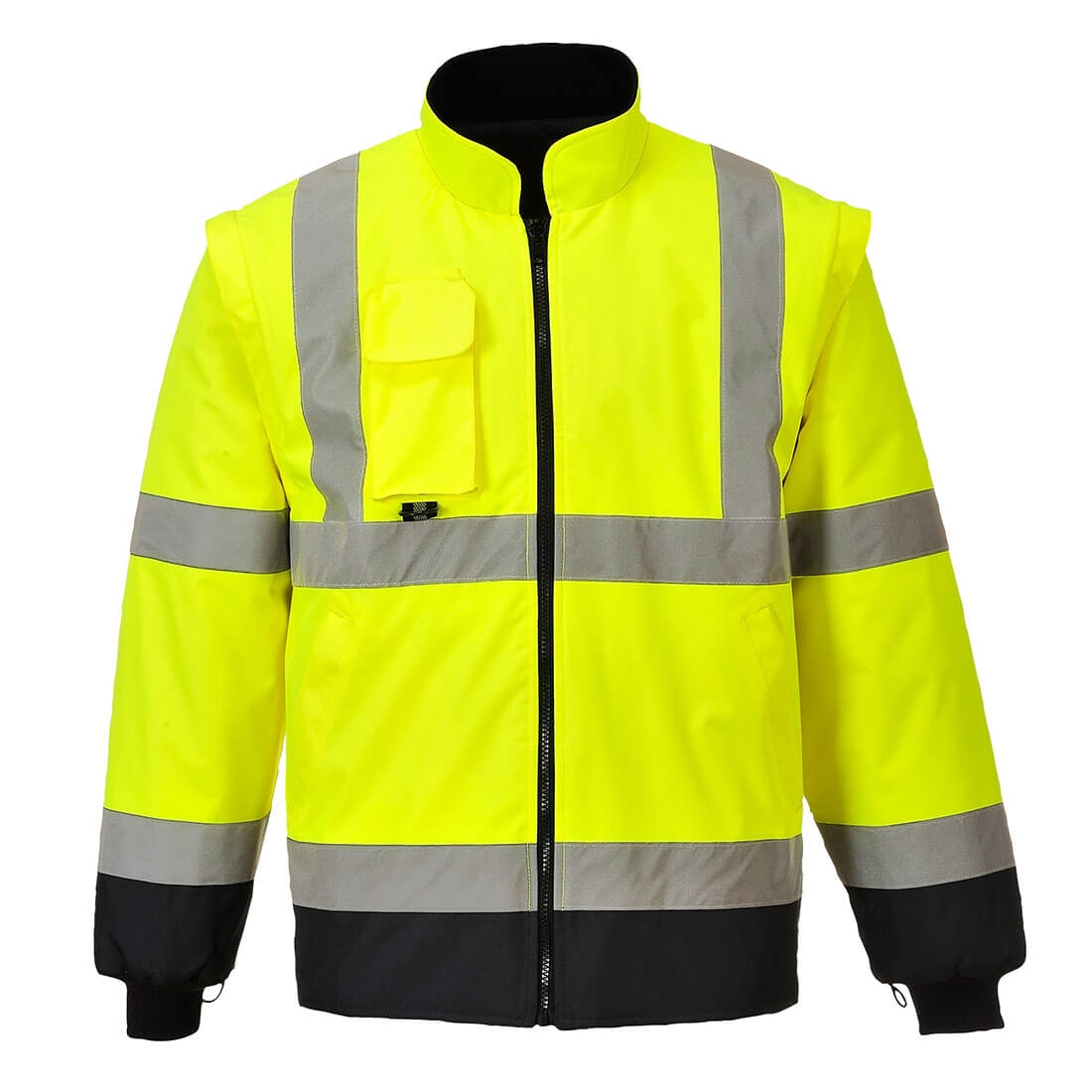 Hi-Vis 7-in-1 Contrast Traffic Jacket - Safetywear