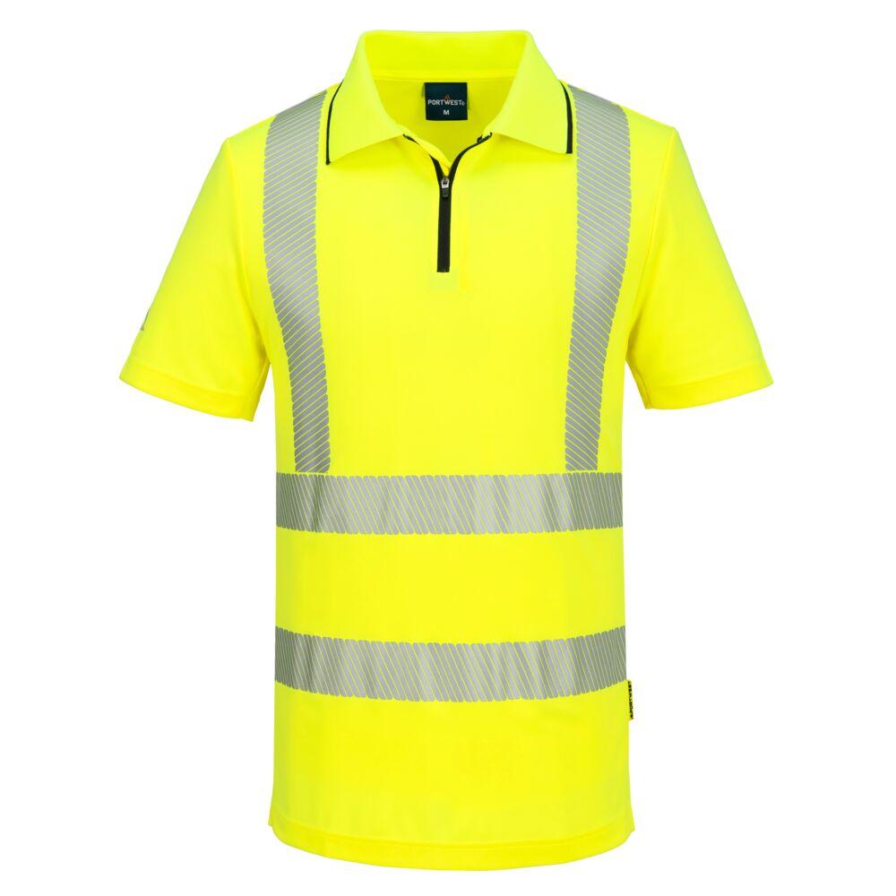 Polo sport haute visibilité KX3, fermeture éclair, manches courtes - Les vêtements de protection
