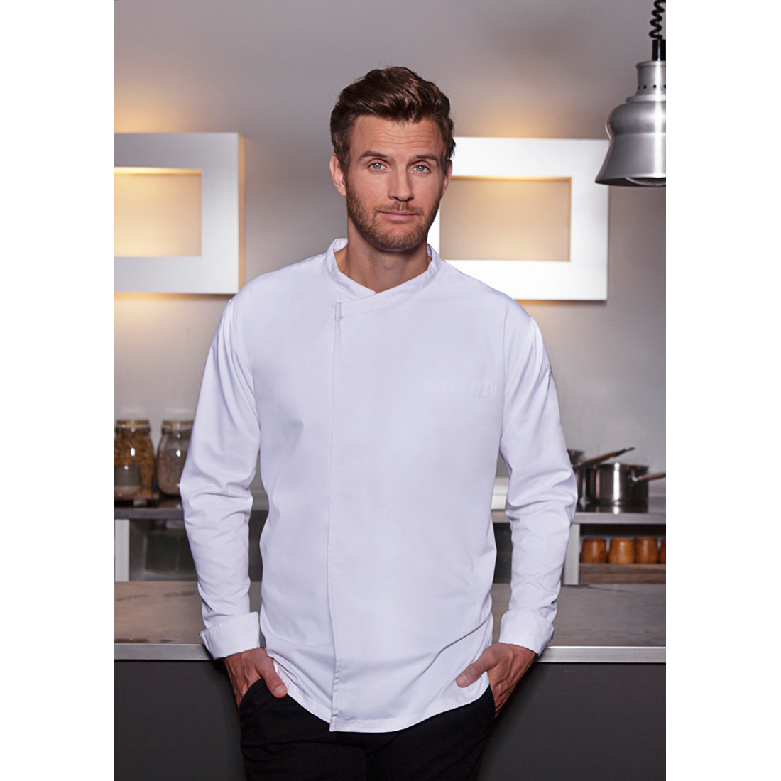 Long-Sleeve Throw-Over Chef Shirt Basic - Safetywear