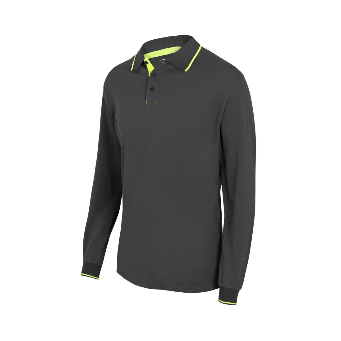 Long-sleeve Contrasting Piping Polo - Safetywear Long-sleeve Contrasting Piping Polo - Safetywear