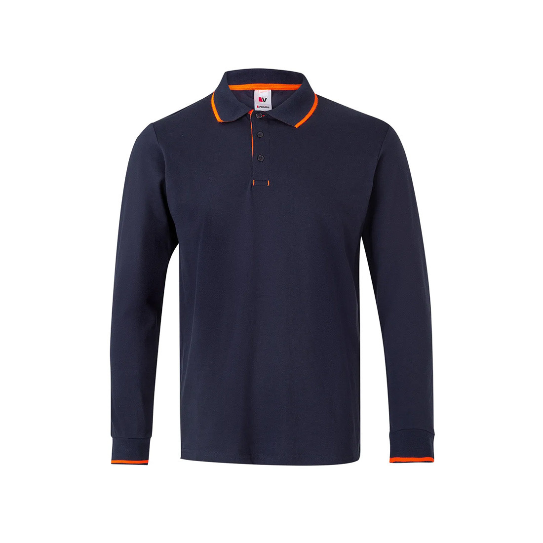 Long-sleeve Contrasting Piping Polo - Safetywear Long-sleeve Contrasting Piping Polo - Safetywear