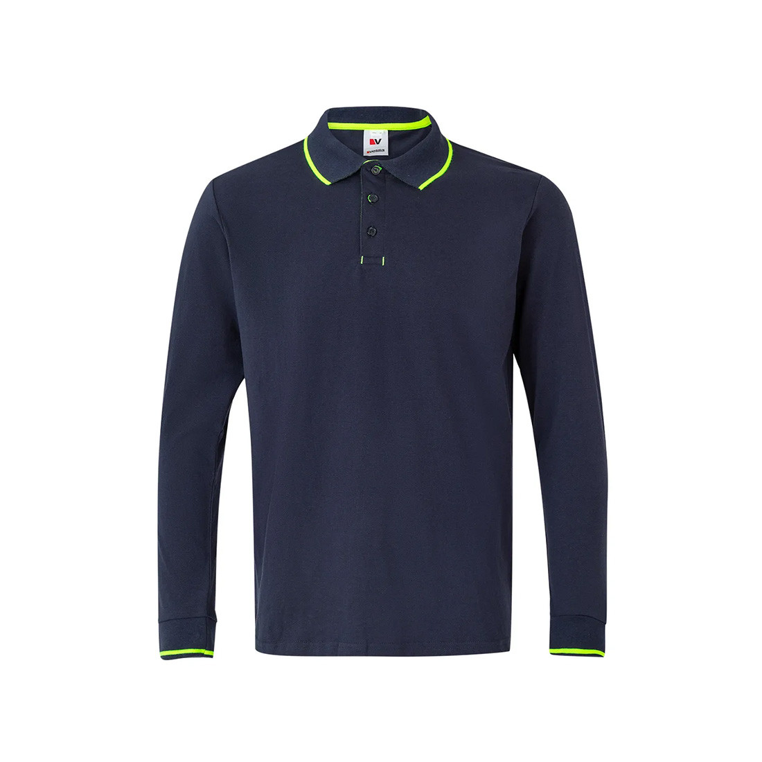 Long-sleeve Contrasting Piping Polo - Safetywear Long-sleeve Contrasting Piping Polo - Safetywear