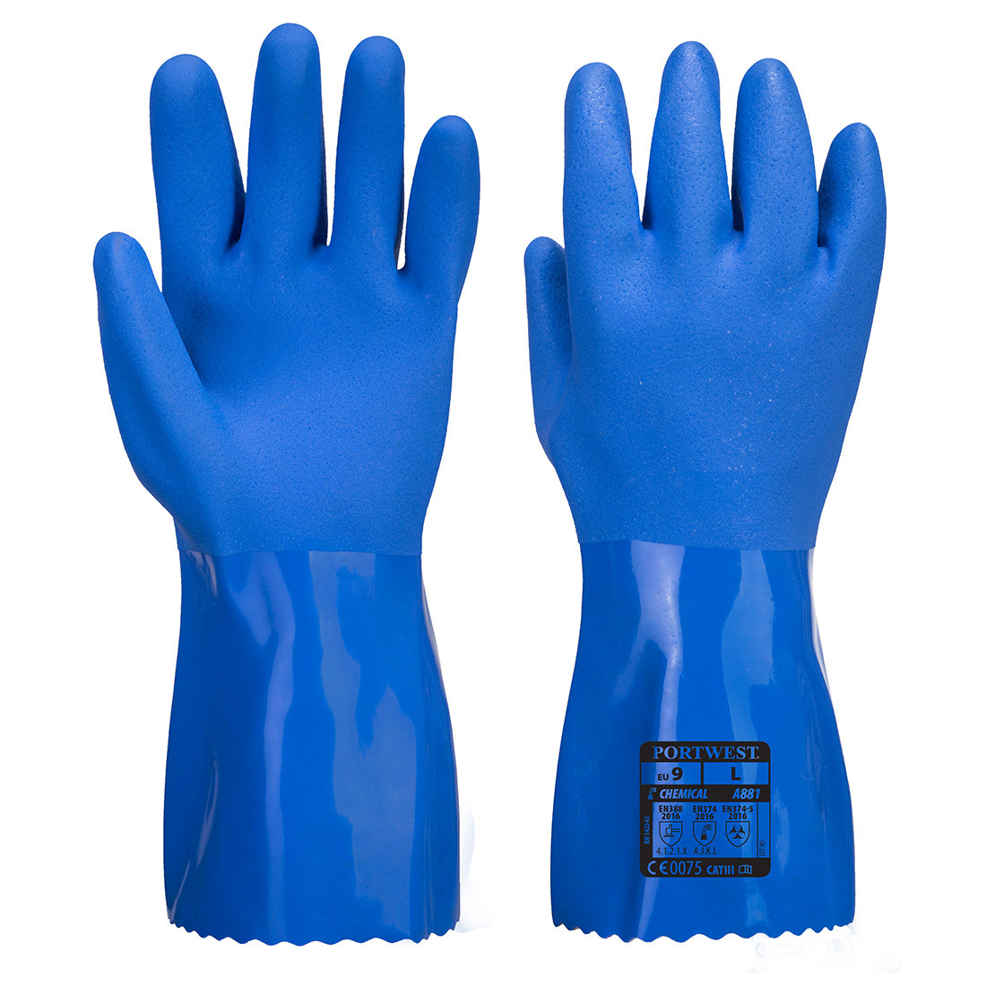 Blauer PVC Chemikalien Schutzhandschuh - Arbeitschutz