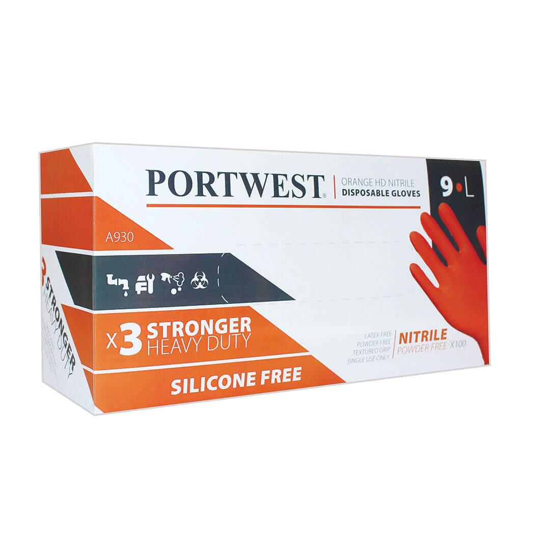 Portwest Orange HD Disposable Gloves - Personal protection
