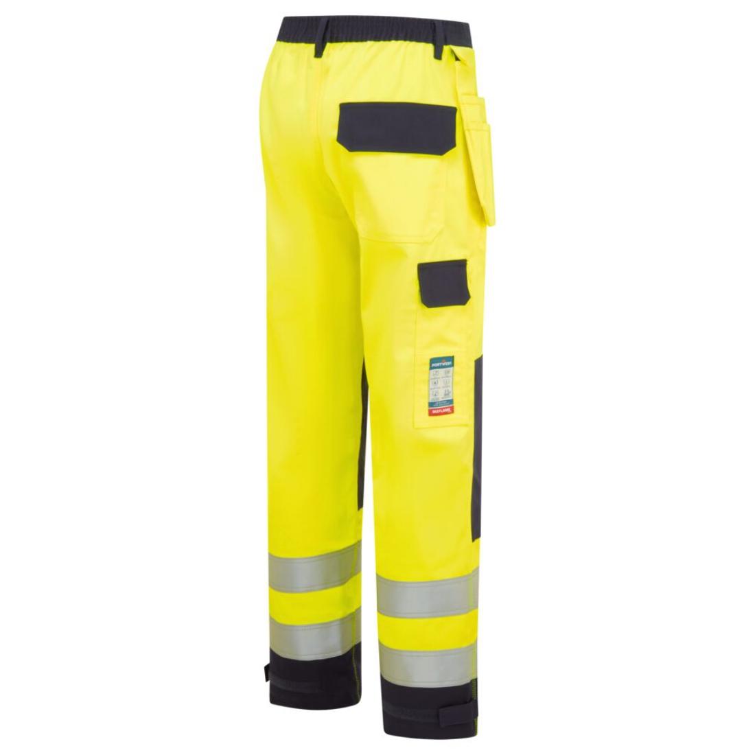 Pantaloni ignifugi Bizflame Work HiVis Contrast cu buzunare Holster - Imbracaminte de protectie