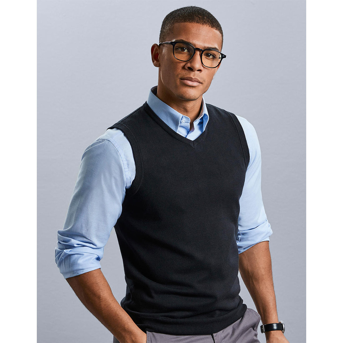 Men’s V-Neck Sleeveless Knitted Pullover - Les vêtements de protection