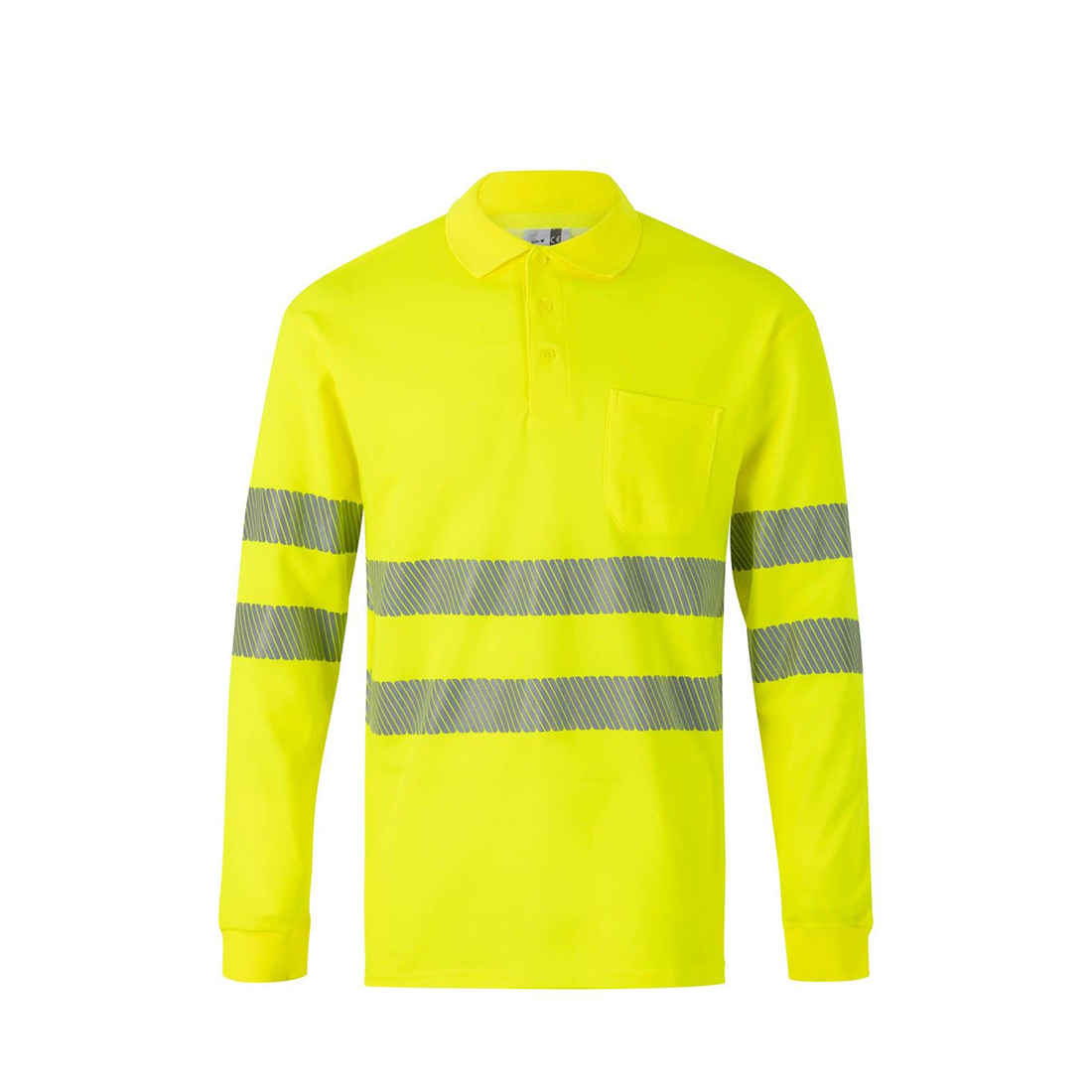 Long sleeve cotton polo shirt with segmented tape - Safetywear Long sleeve cotton polo shirt with segmented tape - Safetywear