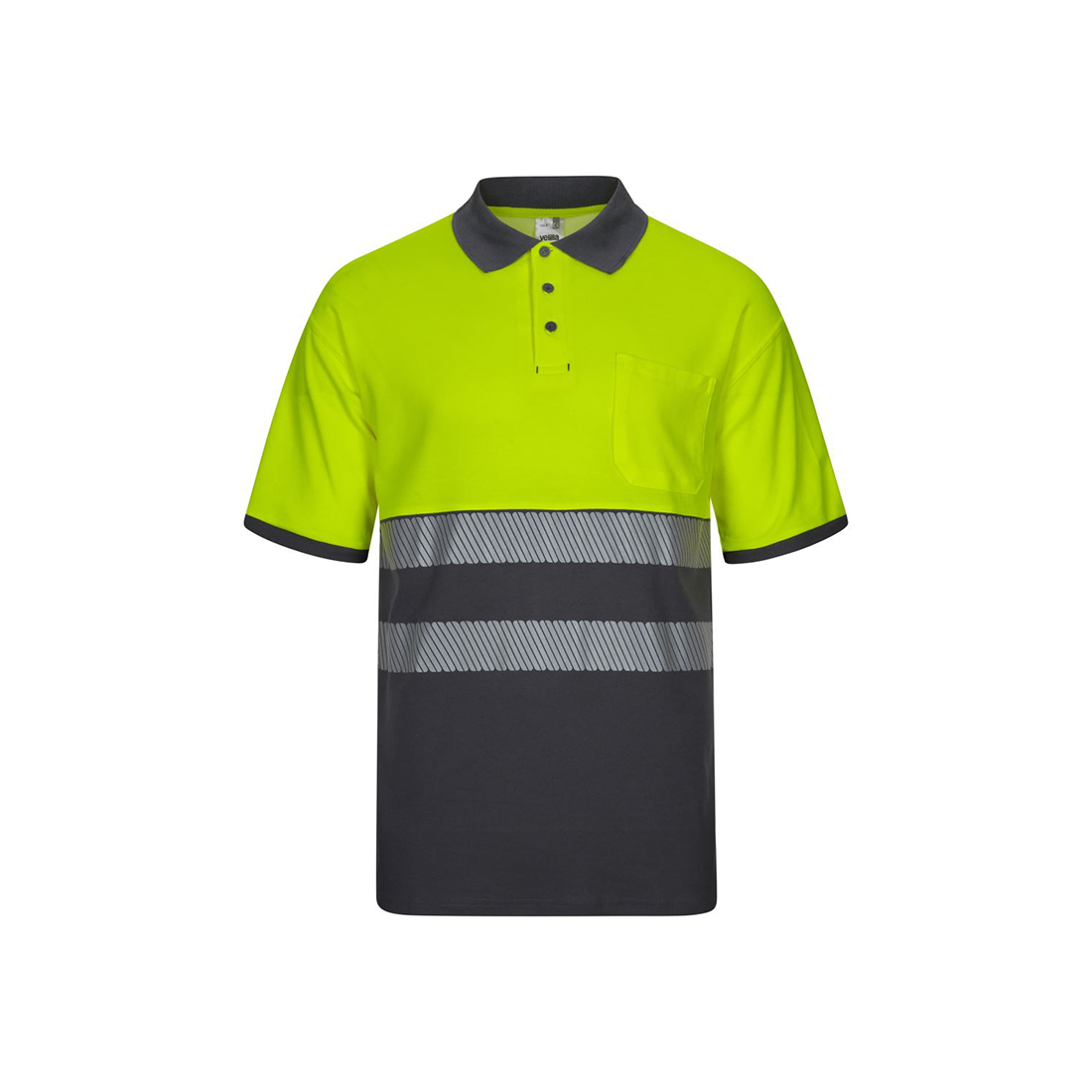 Polo cotone bicolore a maniche corte banda segmentata - Abbigliamento di protezione Polo cotone bicolore a maniche corte banda segmentata - Abbigliamento di protezione