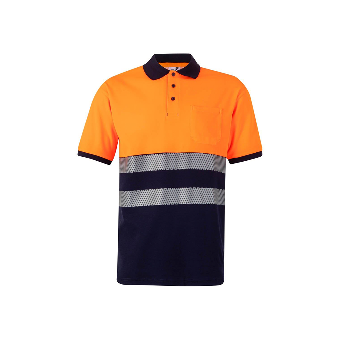 Polo cotone bicolore a maniche corte banda segmentata - Abbigliamento di protezione Polo cotone bicolore a maniche corte banda segmentata - Abbigliamento di protezione