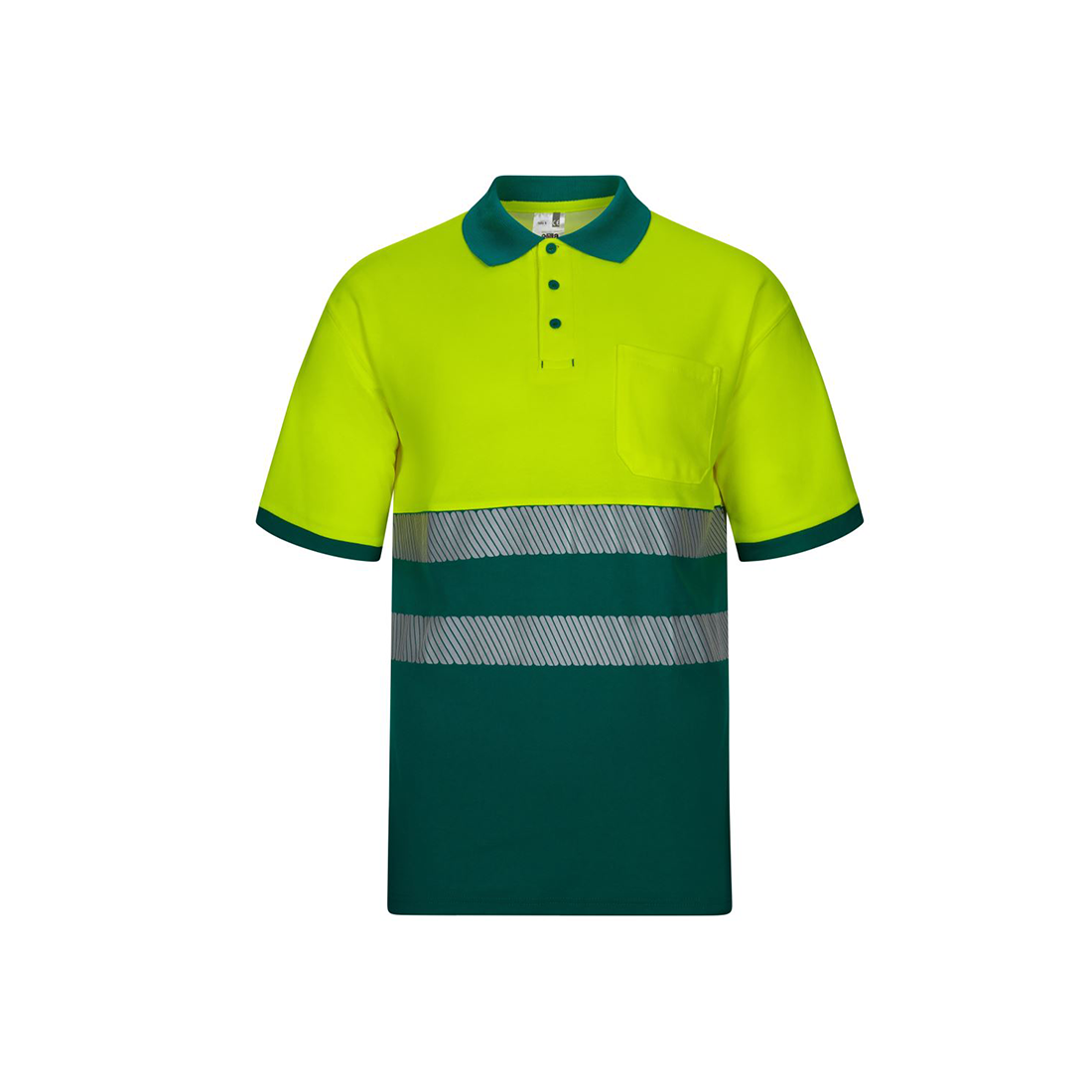 Polo cotone bicolore a maniche corte banda segmentata - Abbigliamento di protezione Polo cotone bicolore a maniche corte banda segmentata - Abbigliamento di protezione