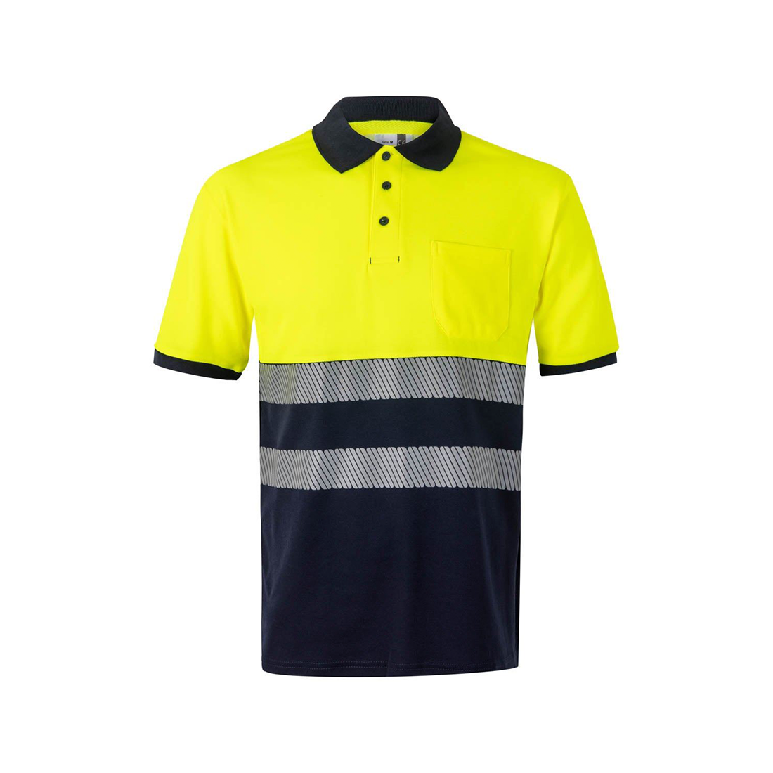 Polo cotone bicolore a maniche corte banda segmentata - Abbigliamento di protezione Polo cotone bicolore a maniche corte banda segmentata - Abbigliamento di protezione