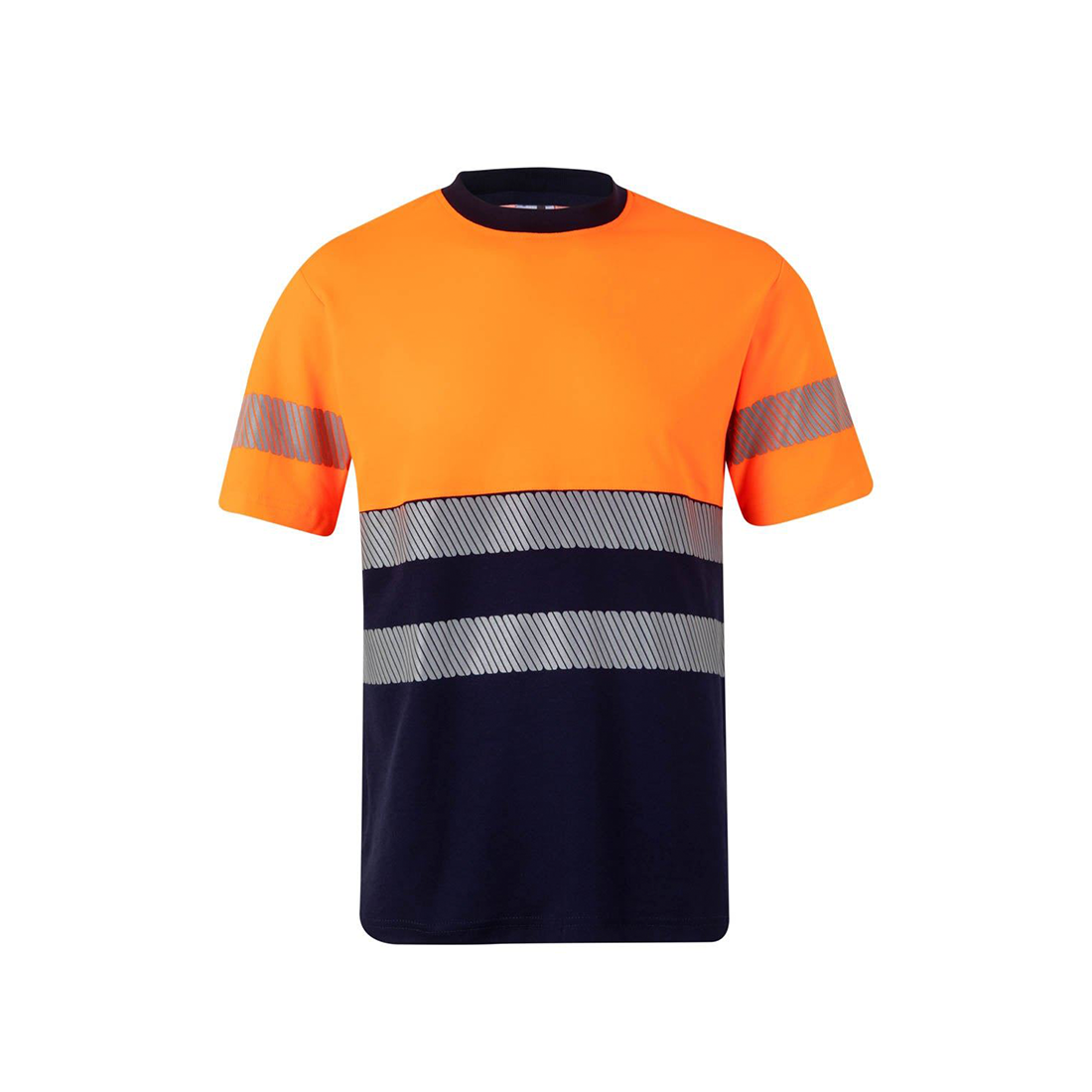 Tricou HiVis bicolor din bumbac, cu bandă segmentată - Imbracaminte de protectie Tricou HiVis bicolor din bumbac, cu bandă segmentată - Imbracaminte de protectie