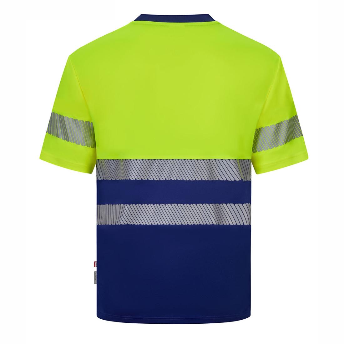 T-shirt HiVis bicolore in poliestere riciclato con bande segmentate, maniche corte - Abbigliamento di protezione