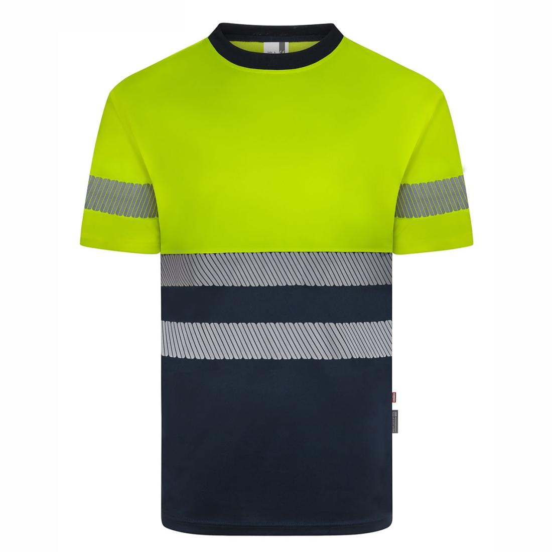T-shirt HiVis bicolore in poliestere riciclato con bande segmentate, maniche corte - Abbigliamento di protezione