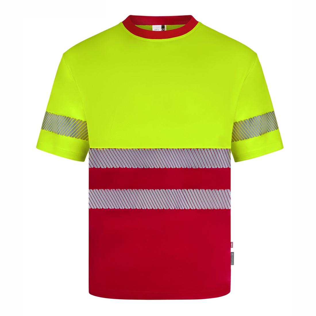 T-shirt HiVis bicolore in poliestere riciclato con bande segmentate, maniche corte - Abbigliamento di protezione