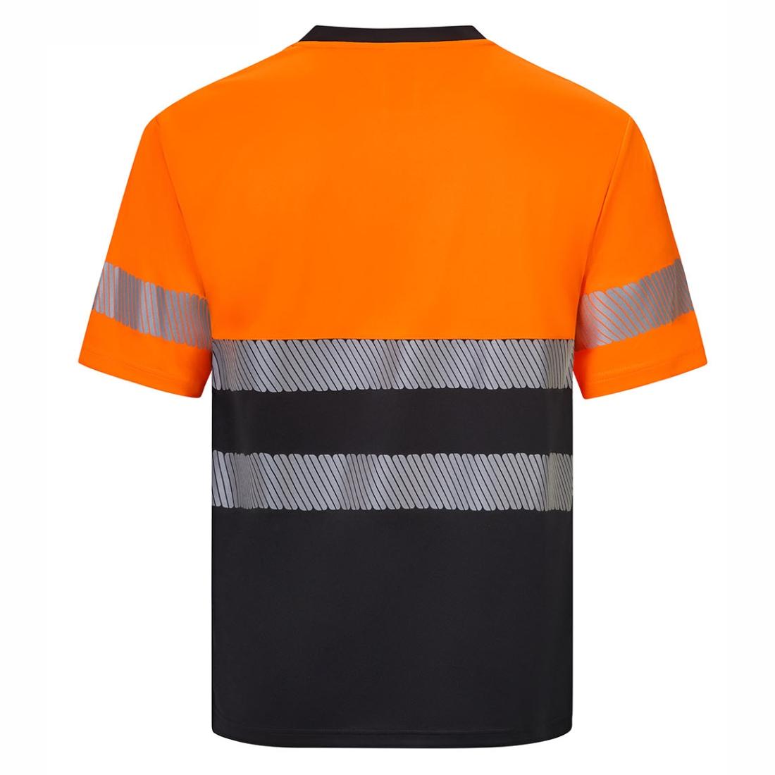 T-shirt HiVis bicolore in poliestere riciclato con bande segmentate, maniche corte - Abbigliamento di protezione