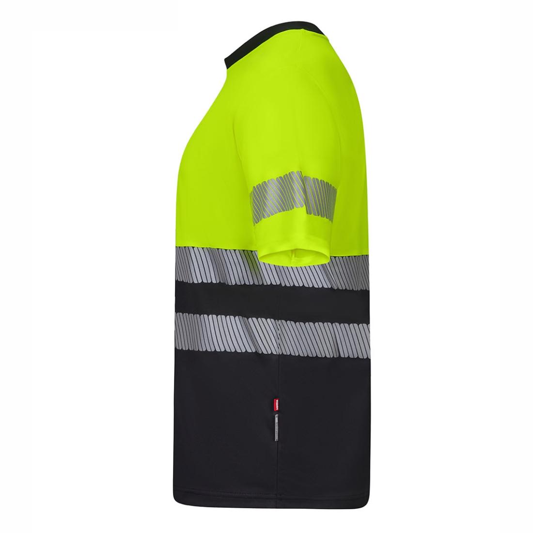 T-shirt HiVis bicolore in poliestere riciclato con bande segmentate, maniche corte - Abbigliamento di protezione