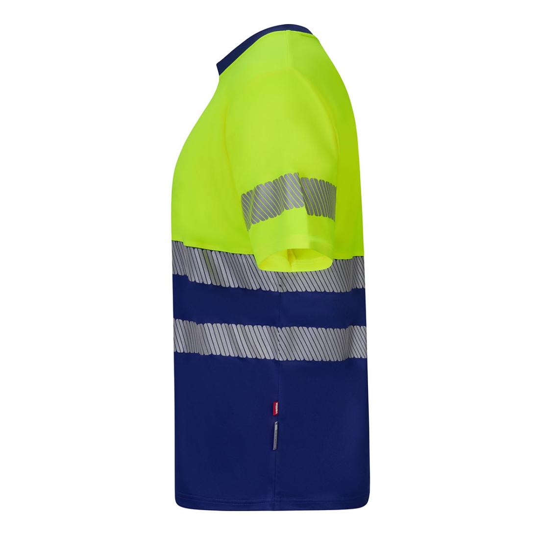 T-shirt HiVis bicolore in poliestere riciclato con bande segmentate, maniche corte - Abbigliamento di protezione
