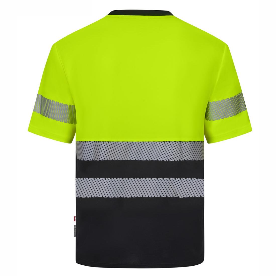 T-shirt HiVis bicolore in poliestere riciclato con bande segmentate, maniche corte - Abbigliamento di protezione