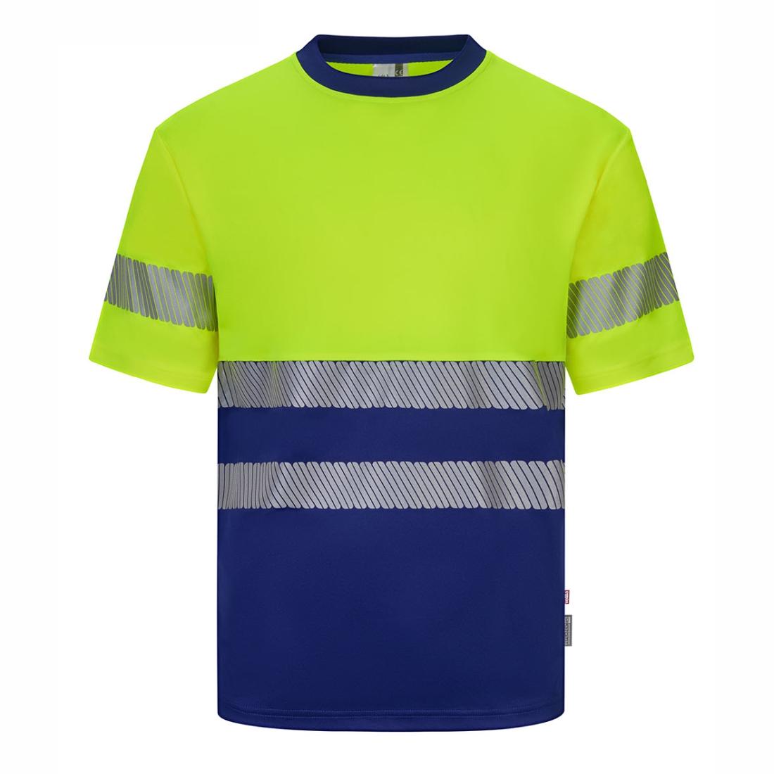 T-shirt HiVis bicolore in poliestere riciclato con bande segmentate, maniche corte - Abbigliamento di protezione