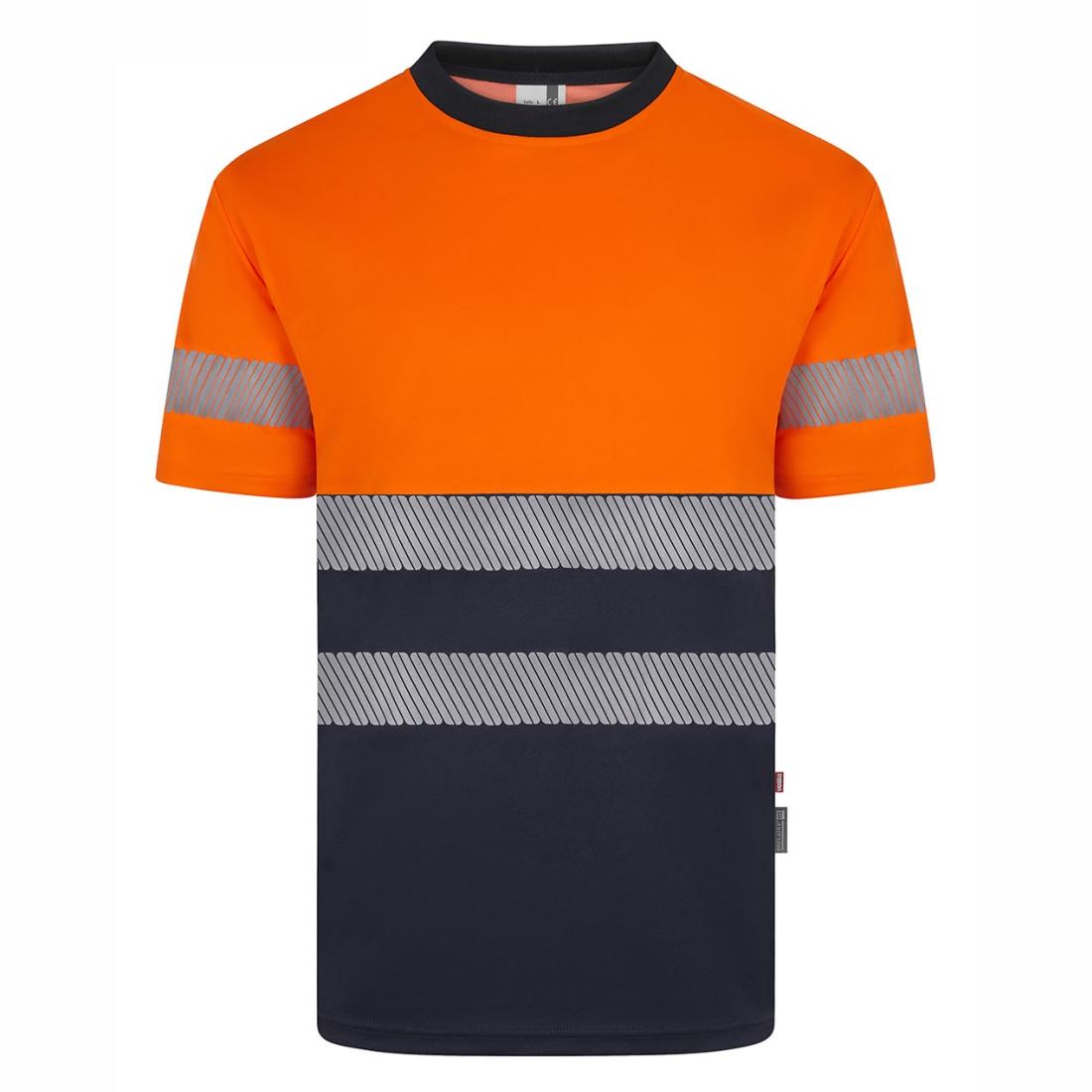 T-shirt HiVis bicolore in poliestere riciclato con bande segmentate, maniche corte - Abbigliamento di protezione
