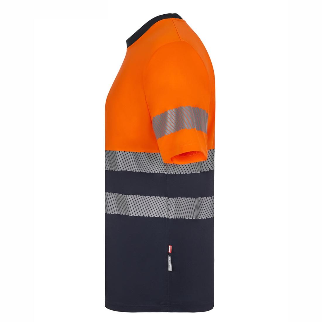 T-shirt HiVis bicolore in poliestere riciclato con bande segmentate, maniche corte - Abbigliamento di protezione